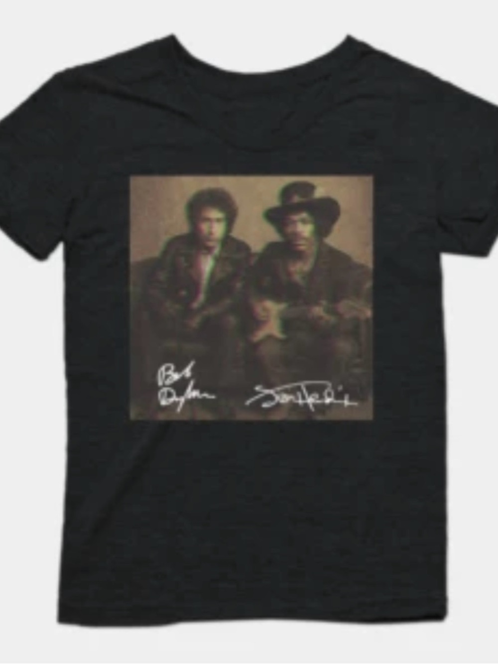 Black Graphic Women’s T-Shirt with Vintage Duo Print